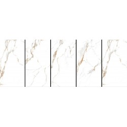 Πλακάκι Golden Lentin 60Χ120 Λευκό-Μπεζ Τύπου Μαρμάρου Γυαλιστερό Rettificato